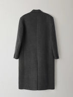 Luźny długi płaszcz z grubej wełny