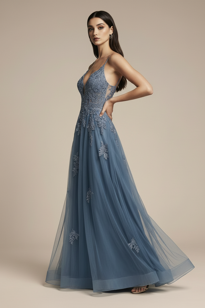 Sukienka tiulowa MAXI typu księżniczka na wesele