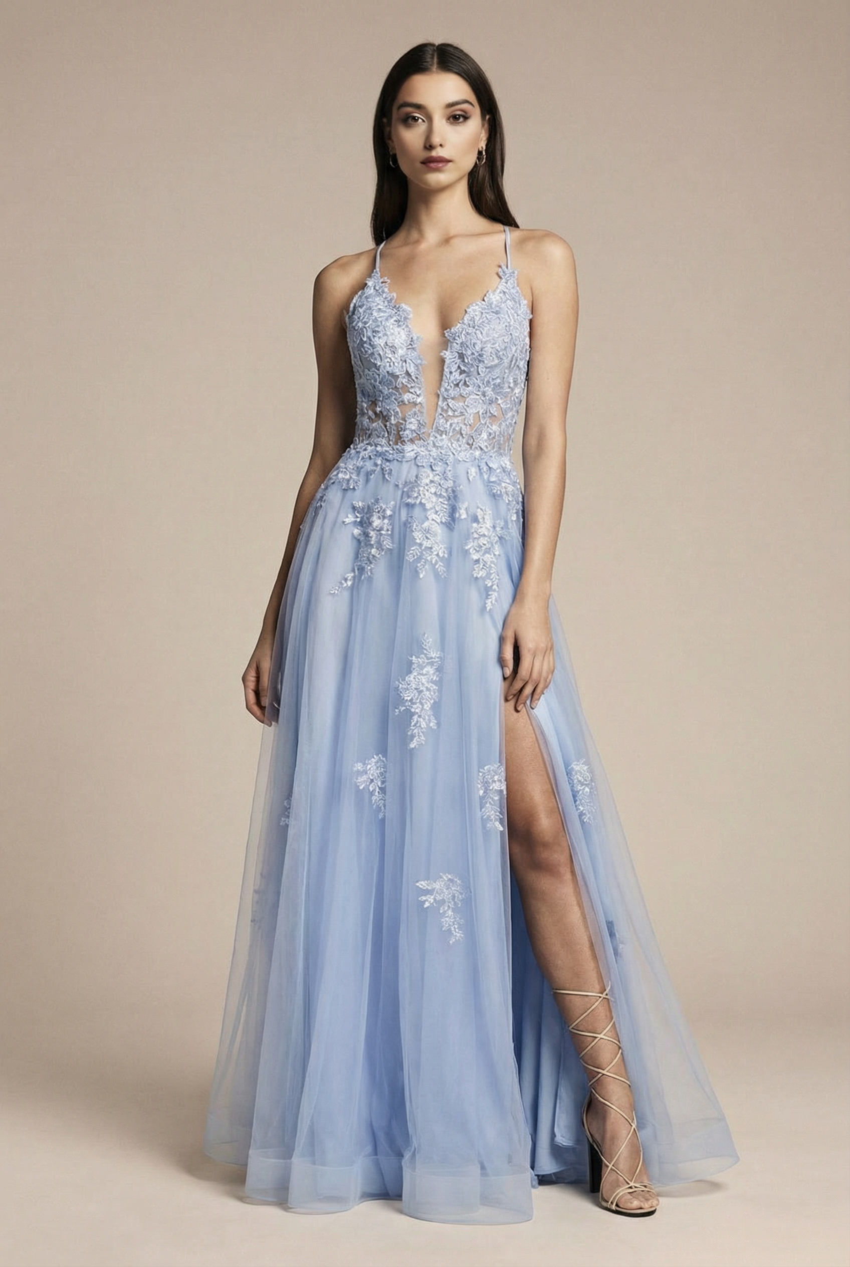 Sukienka tiulowa MAXI typu księżniczka na wesele