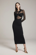 Przeźroczysta sukienka z okrągłym dekoltem na sylwestra