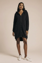 Black sports sweatshirt with a hood