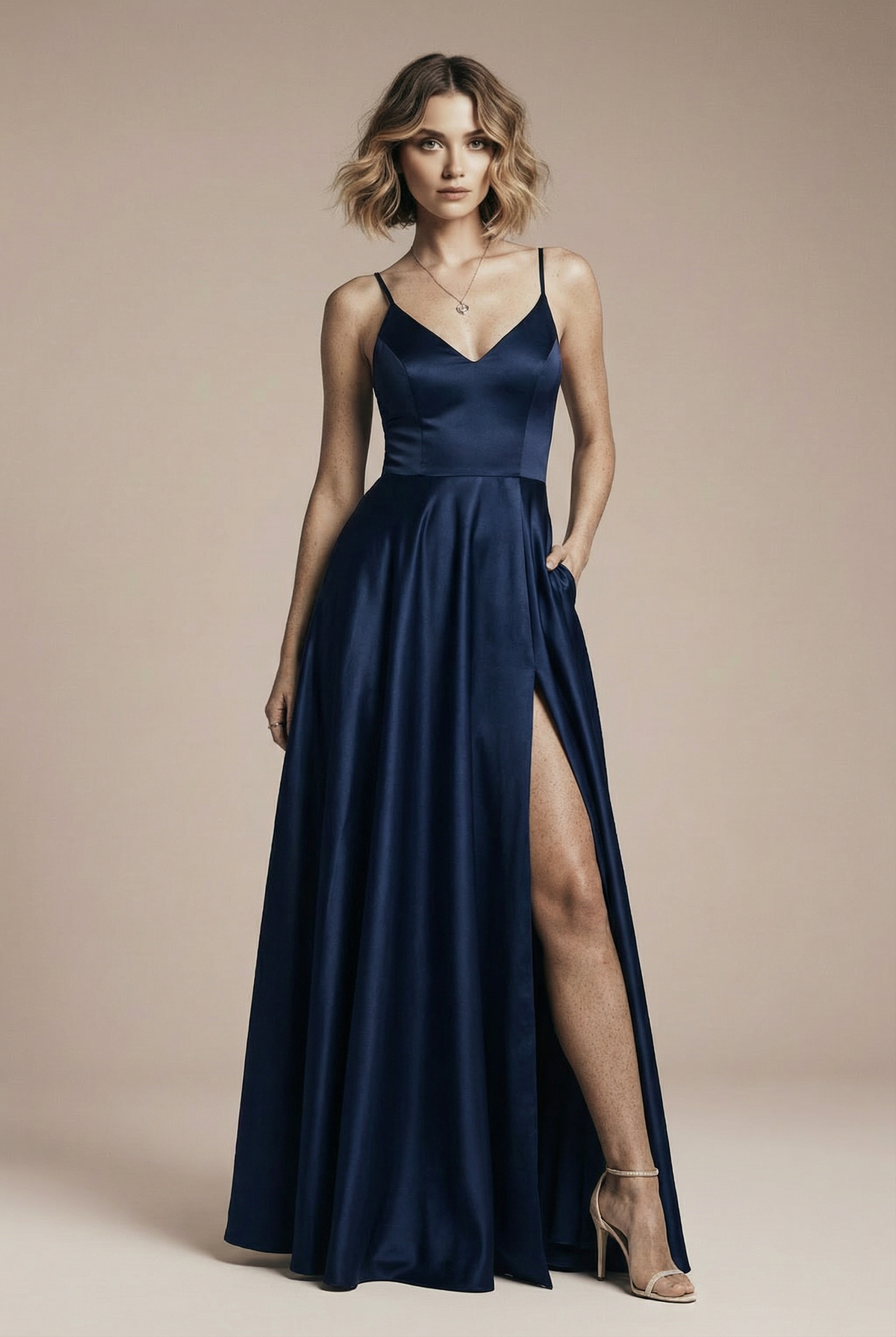 Plisowana swobodna sukienka na ramiączkach