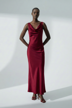 Velvet lace-up dress with straps