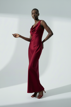 Velvet lace-up dress with straps