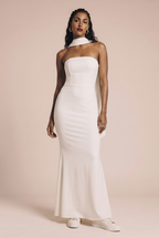 MAXI tube dress with a decorative scarf