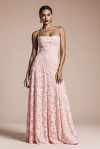 Lace maxi dress with spaghetti straps