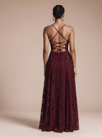 Lace maxi dress with spaghetti straps
