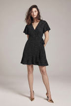 Mini polka dot dress with puffed sleeves
