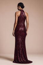 Sleeveless sequin maxi dress