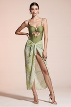 Swimsuit with a cutout and a cover-up