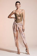 Swimsuit with a cutout and a cover-up