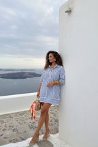 Striped dress with buttons