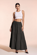 Summer long skirt with ruffles