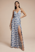 Blue patterned MAXI dress