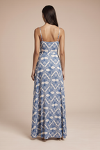 Blue patterned MAXI dress