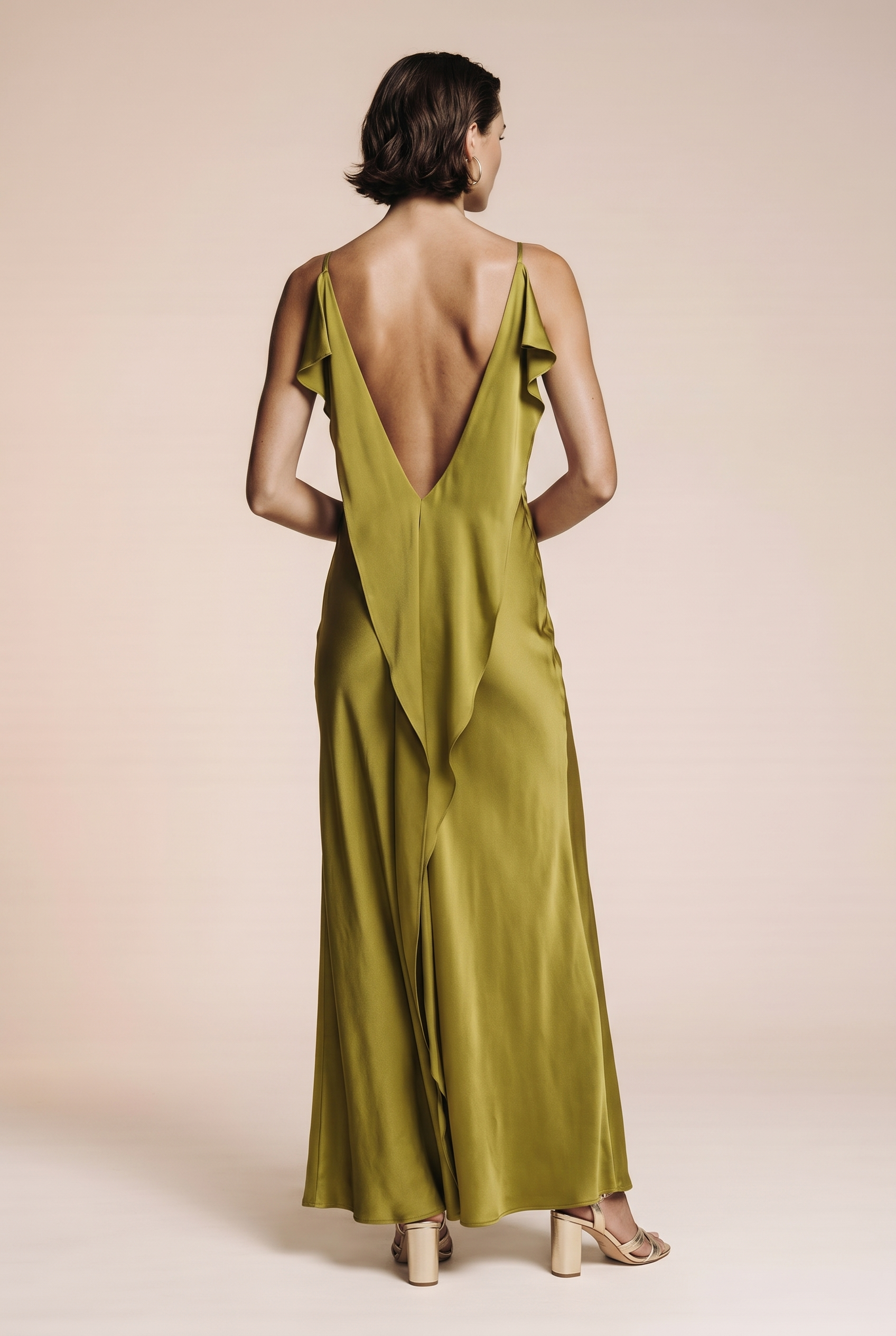MAXI satin dress with a slit