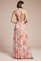 Floral Deep V-Neck Maxi Dress