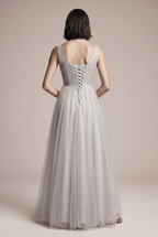 MAXI solid color evening dress
