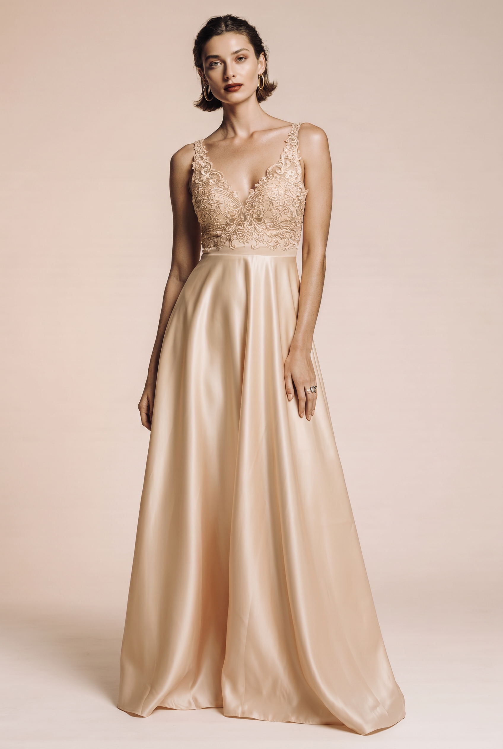 Fanny Beige Bridesmaid Dress