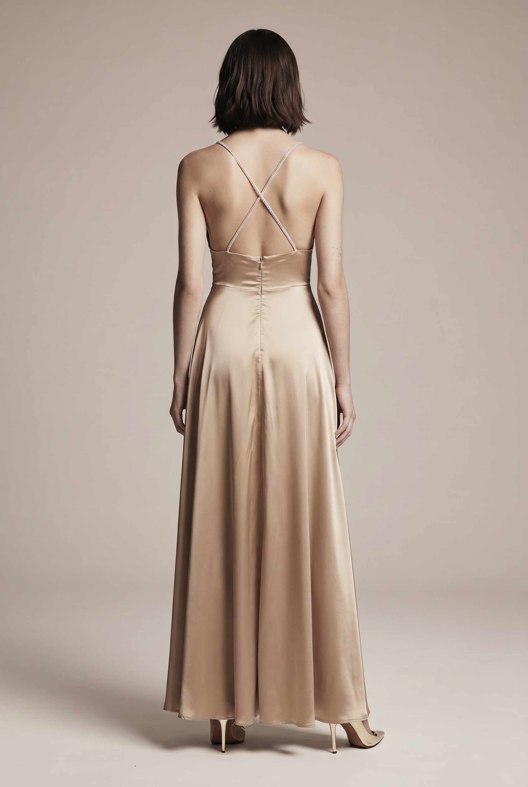 Daphne beige dress for a wedding