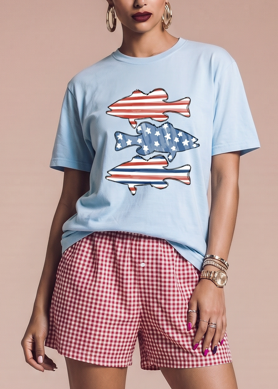 Short-sleeve T-shirt with an American graphic