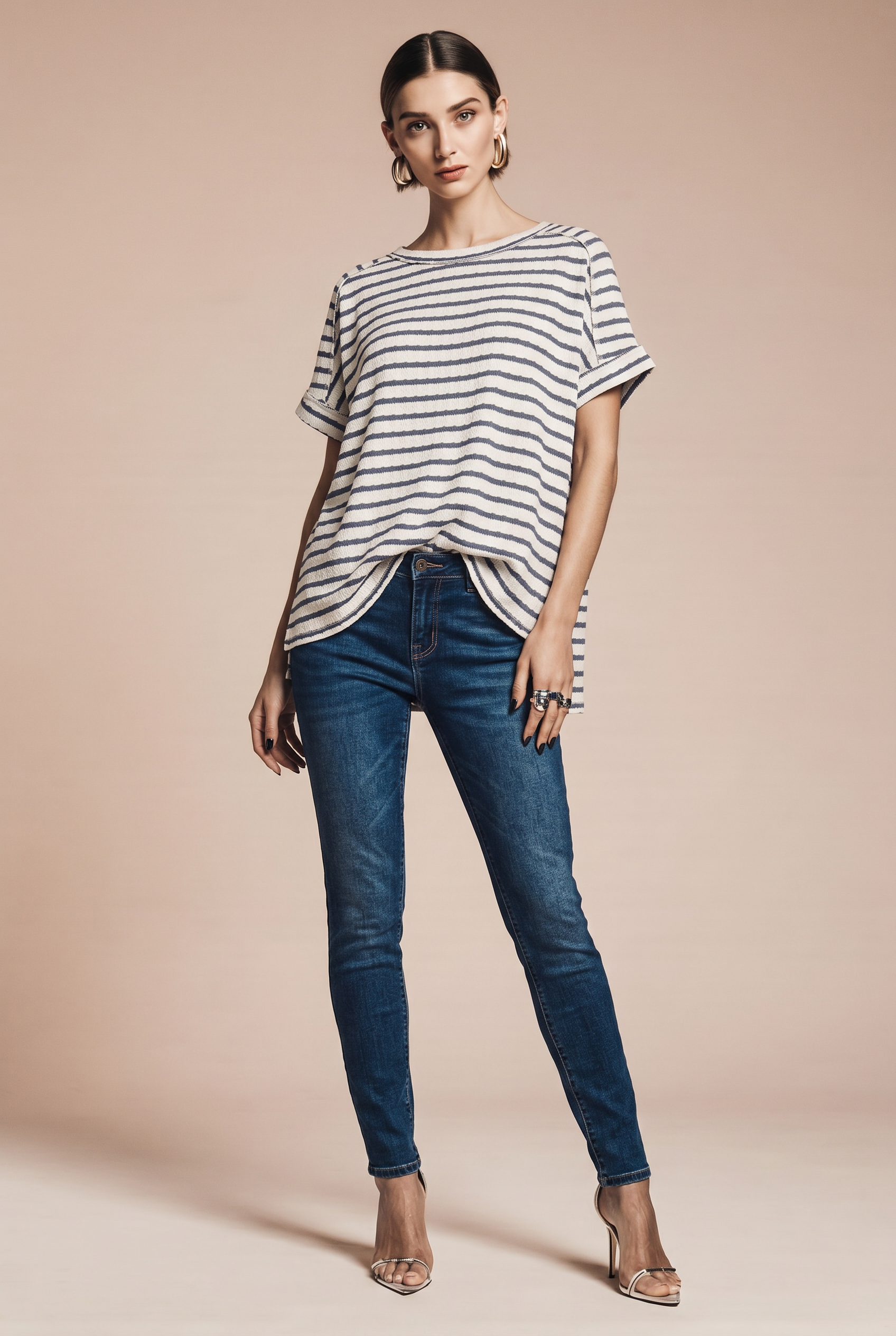 Zenana Striped Crew Neck T-Shirt