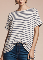 Zenana Striped Crew Neck T-Shirt