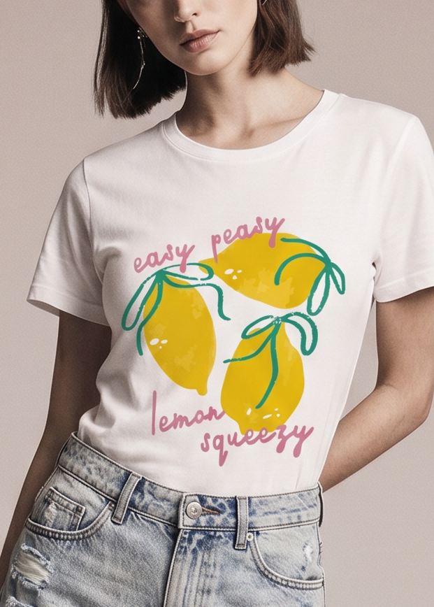 Koszulka z grafiką "Easy Peasy Lemon Squeezy"