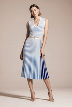 Sleeveless striped midi dress