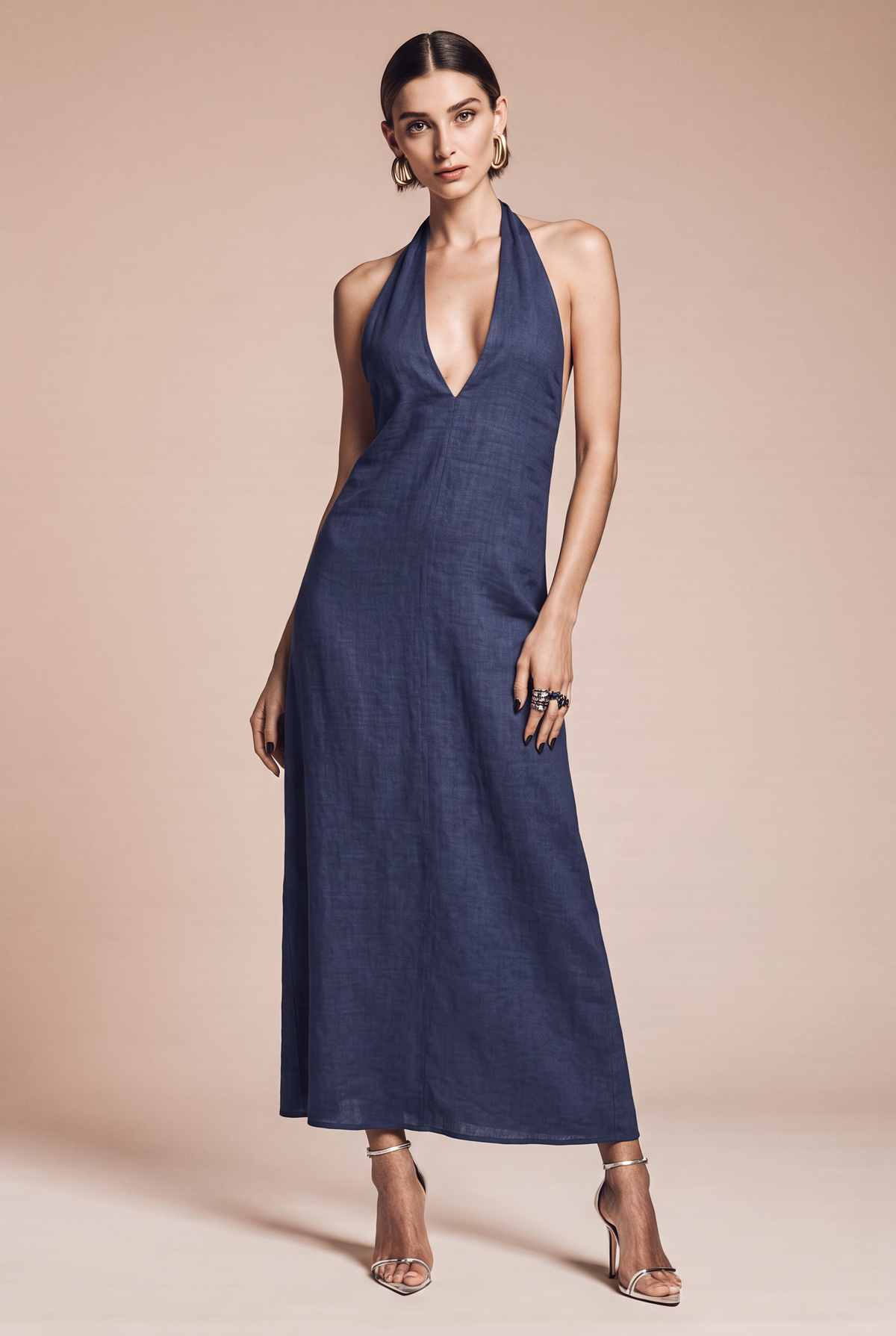 Loose MAXI dress with open back