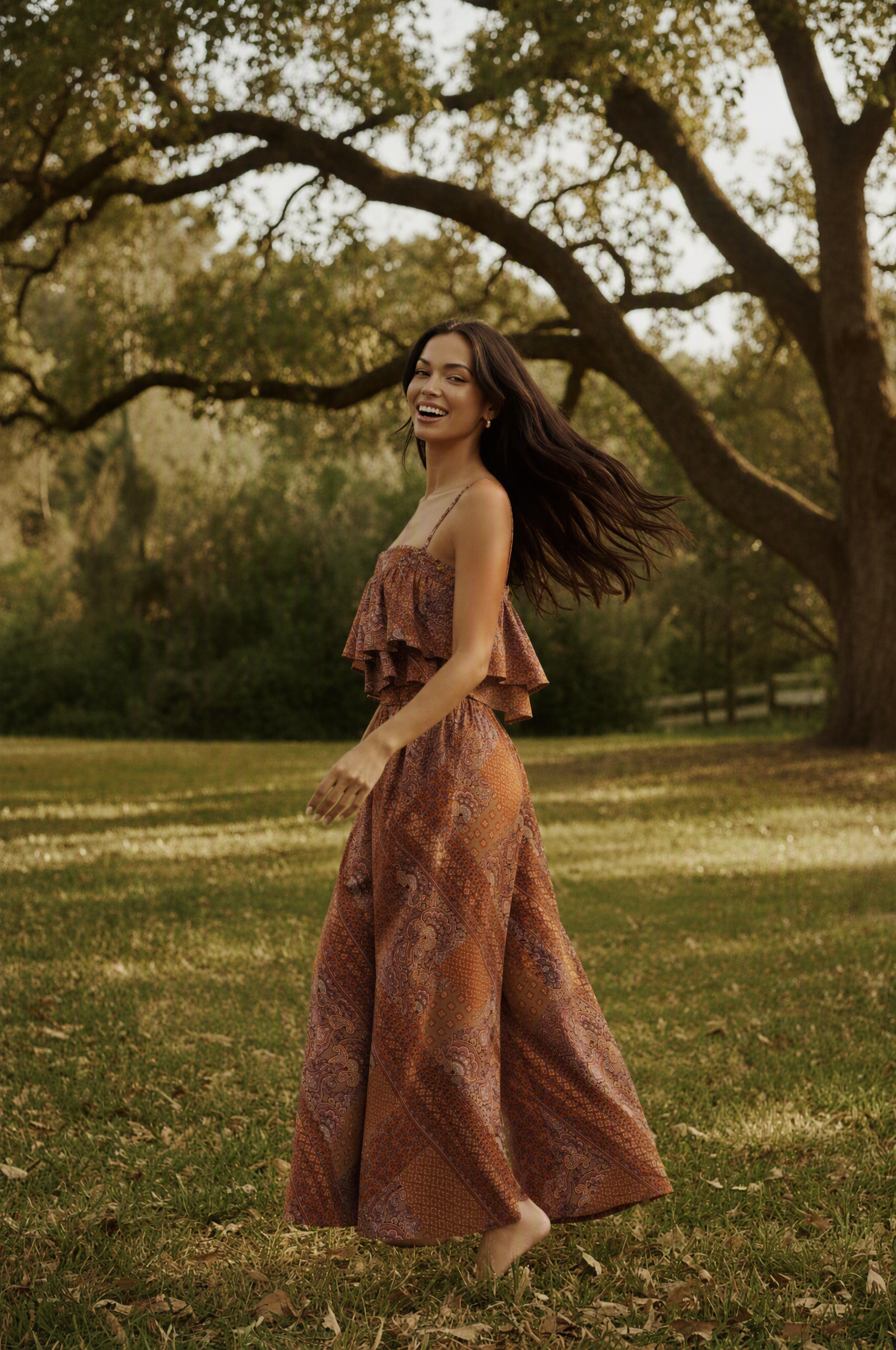 Top boho z falbankami