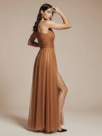 Stylowa suknia wieczorowa MAXI na jedno ramię