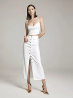 Spódnica z wysokim staniem zapinana na guziki