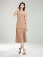 Plisowana sukienka na ramiączkach