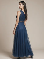 Stylowa suknia wieczorowa MAXI na jedno ramię