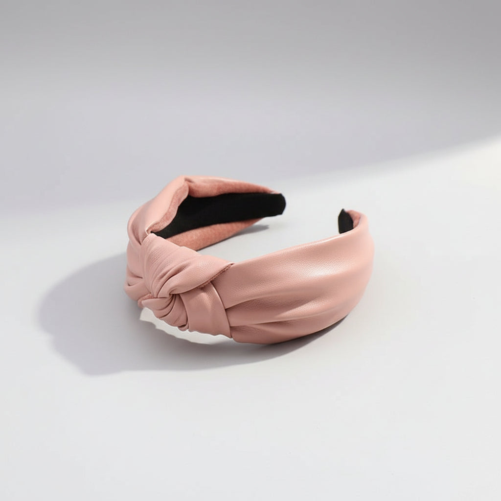 Modna skórzana opaska do włosów ze skóry PU