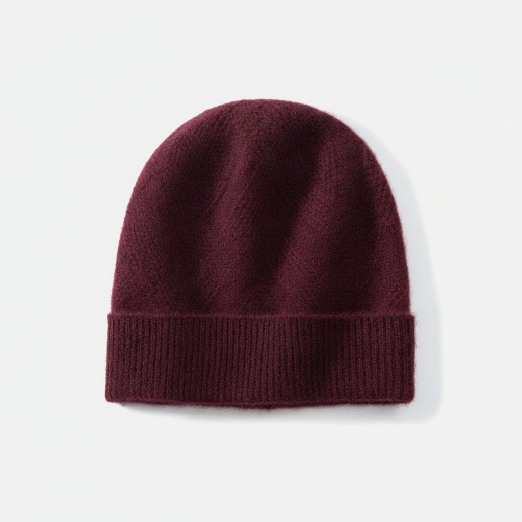 Zimowa kaszmirowa czapka w wzorki