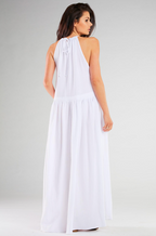 Wiosenna sukienka z rozcięciem na nodze