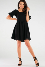 Wiosenna sukienka MINI z falbanami