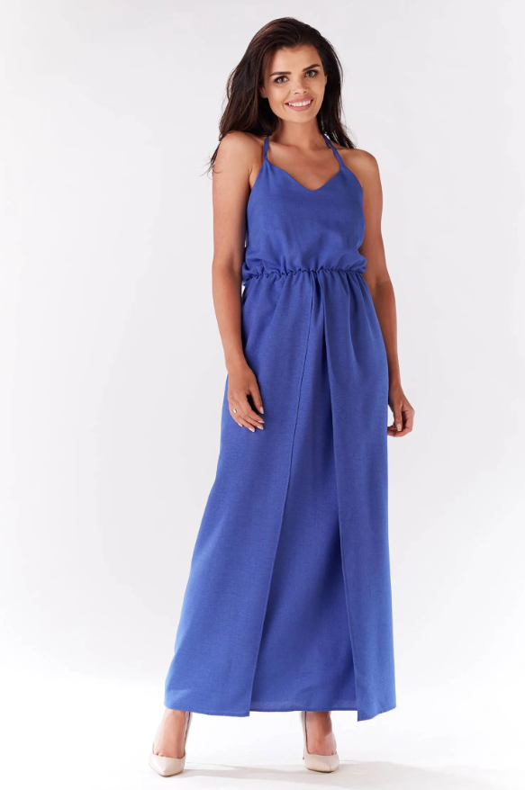 Wiosenna pastelowa luźna sukienka MAXI