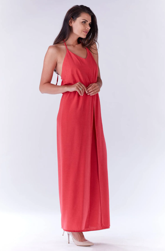 Wiosenna pastelowa luźna sukienka MAXI