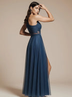 Stylowa suknia wieczorowa MAXI na jedno ramię