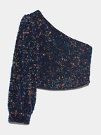 Cekinowy asymetryczny top na jedno ramię