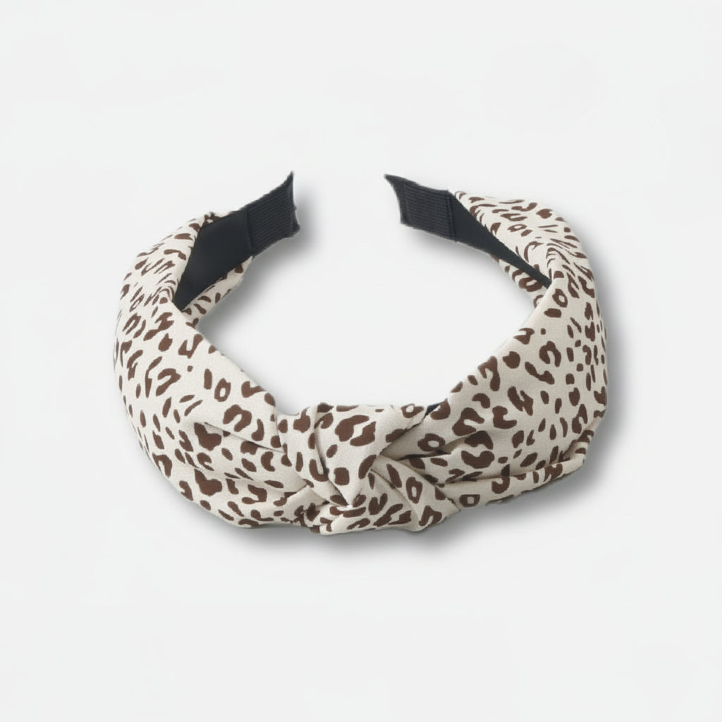 Opaska na głowę z wiązaniem w stylu francuskim panterka