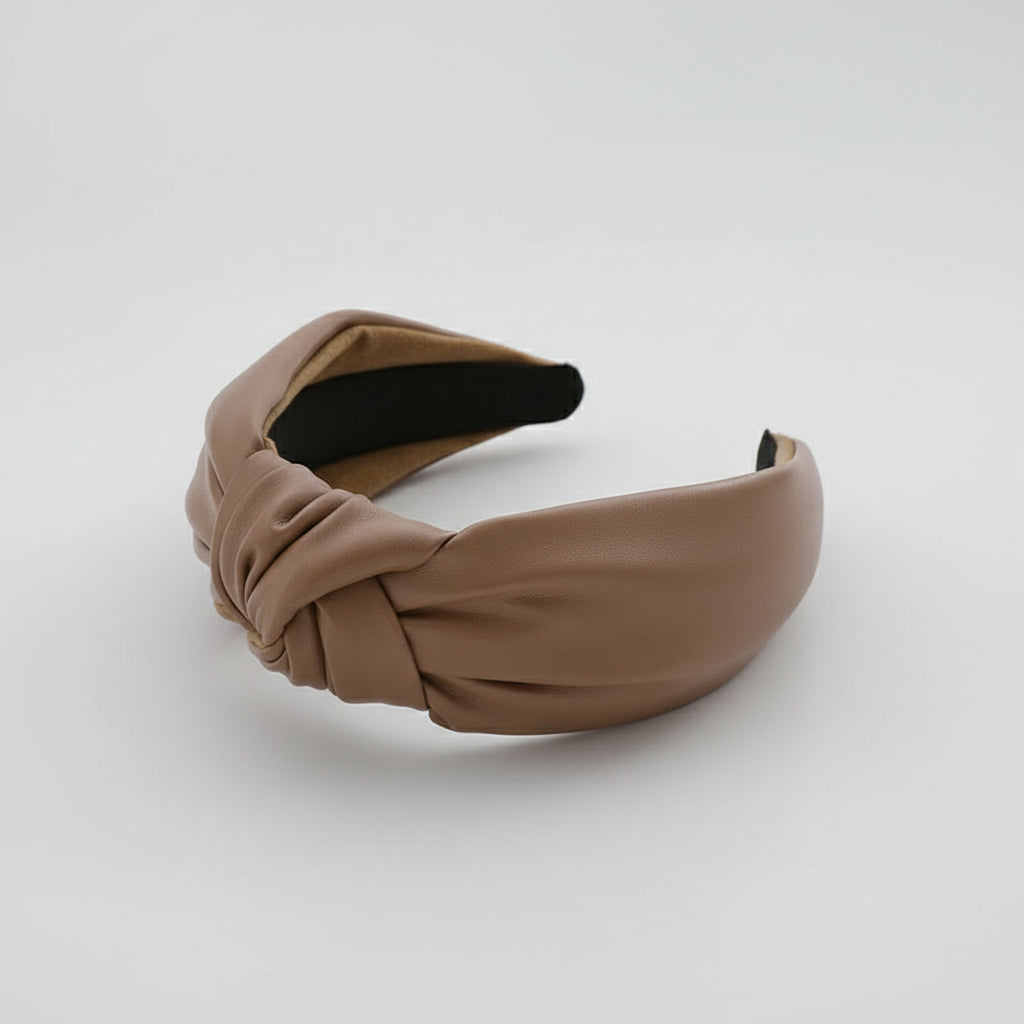 Modna skórzana opaska do włosów ze skóry PU