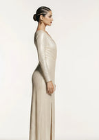 Błyszcząca sukienka wieczorowa MAXI z cekinami - Sweet Victoria