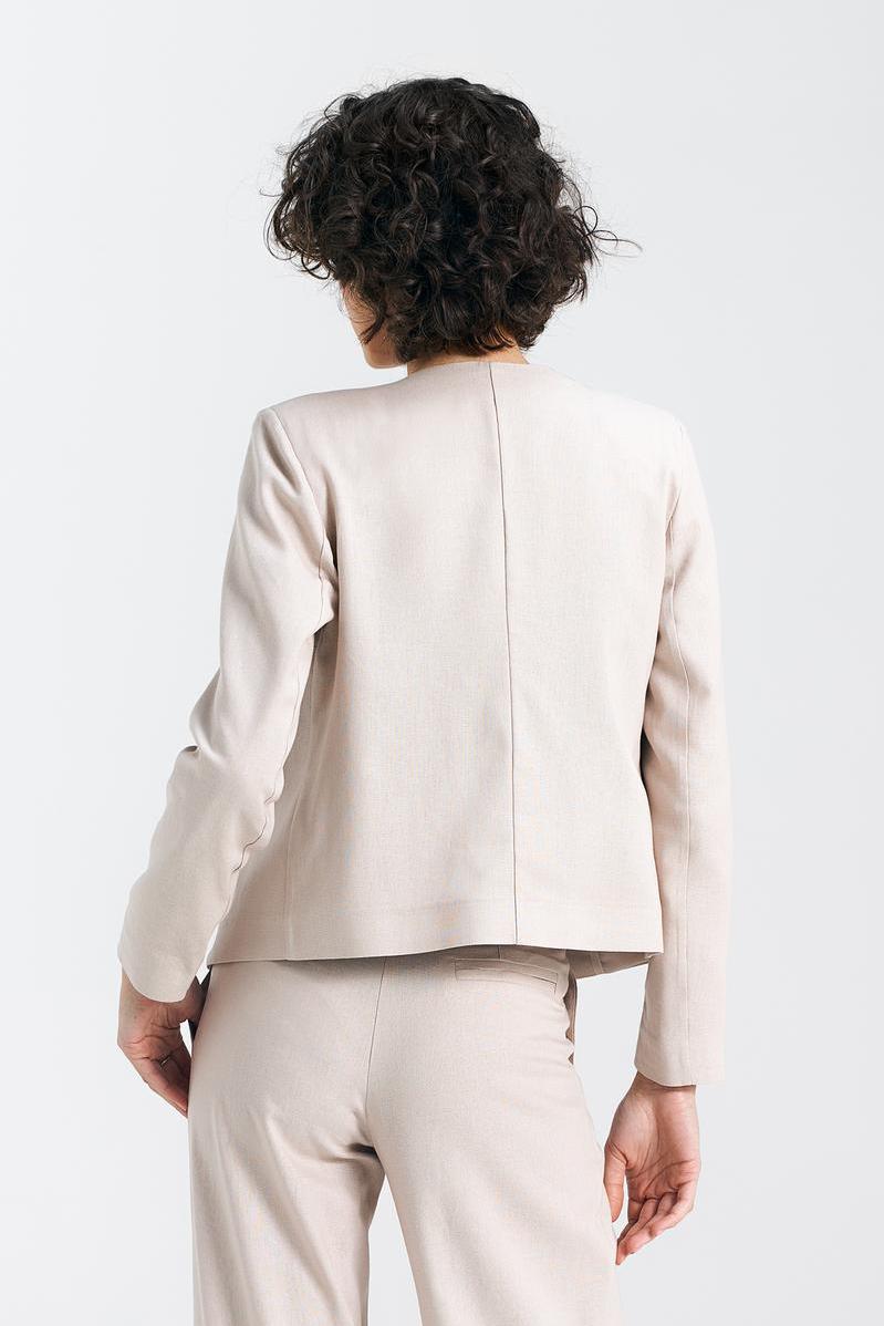 Linen Chanel-style jacket Z54 Beige - Nife