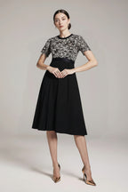 Elegant dress with a geometric pattern for prom 2026