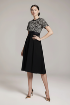 Elegant dress with a geometric pattern for prom 2026