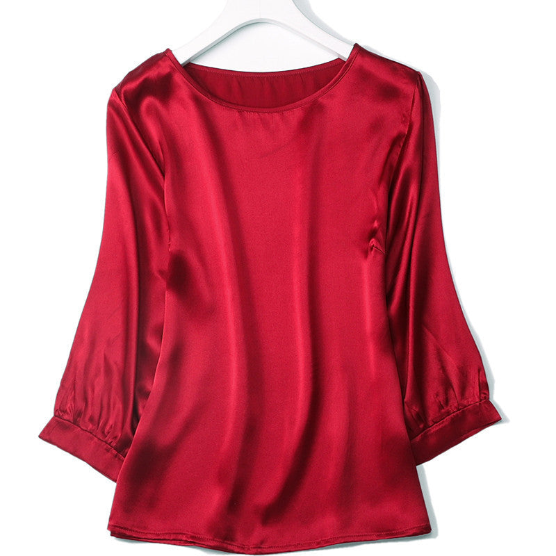 Jedwabna wyjściowa koszulka z połyskiem